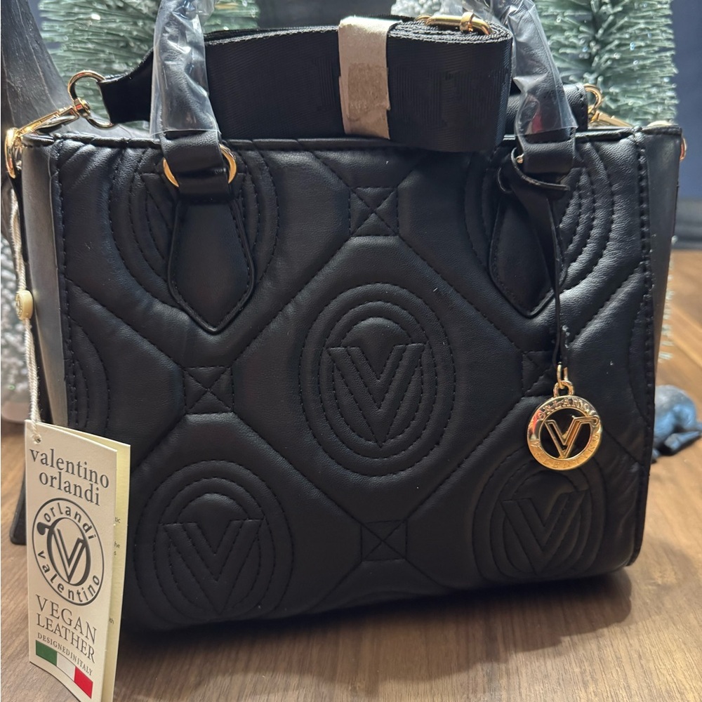 Valentino Orlandi Black Quilted Shoulder Bag